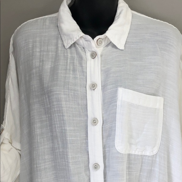 🦅American Eagle Women’s Oversized Button-Down Shirt – White – XXS - Picture 5 of 13